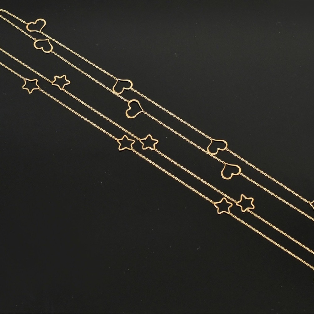 Two 14k continuous gold chain necklaces - Picture 2 of 4